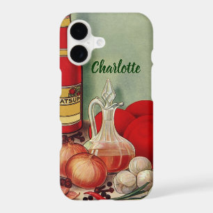 Vintage Italian Food Tomato Onions Peppers Catsup iPhone 17 Case