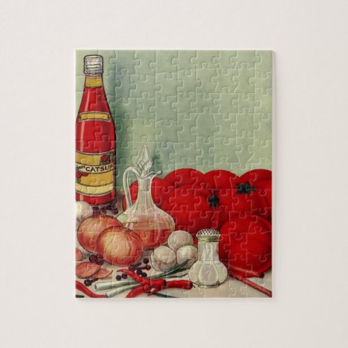 Vintage Italian Food Tomato Onions Peppers Catsup Jigsaw Puzzle