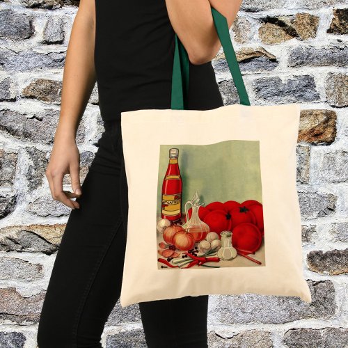 Vintage Italian Food Tomato Onions Peppers Catsup Tote Bag