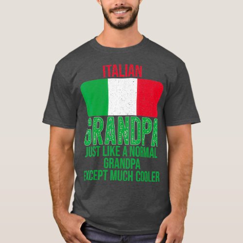 Vintage Italian Grandpa Italy Flag for Fathers T_Shirt