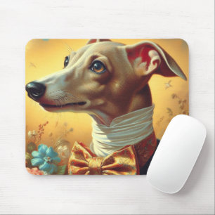 Vintage Italian Greyhound Dog Painting Mouse Pad