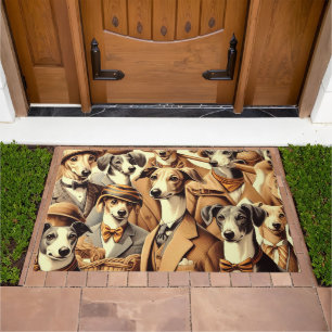 Vintage Italian Greyhound Illustration Doormat