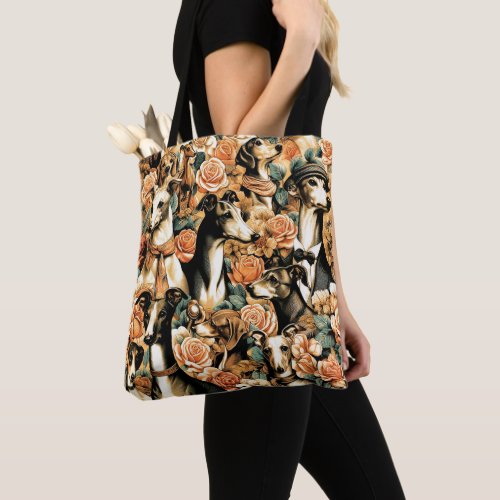 Vintage Italian Greyhound Illustration Tote Bag