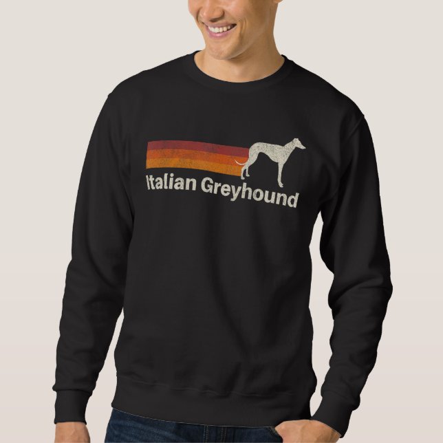Vintage Italian Greyhound Retro Mom Dad Dog Sweatshirt (Front)