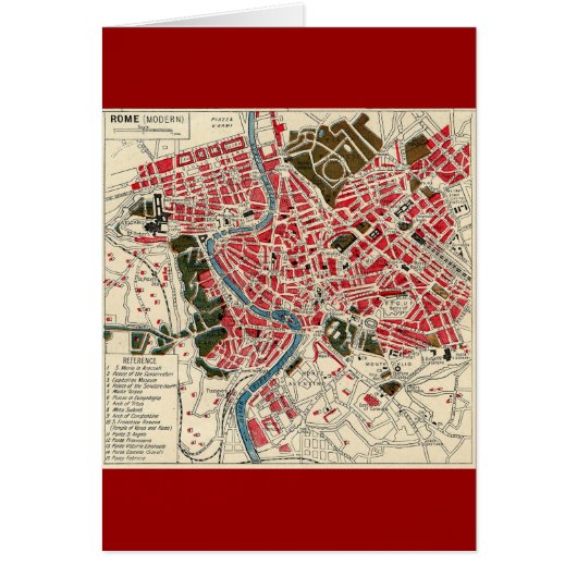 Vintage Italian Italy Roma Map of Rome (Front)