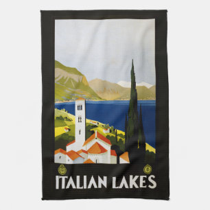 Vintage Italian Lakes hand towel