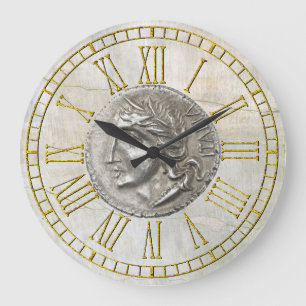 Vintage Italian Lira on Plaster Large Clock
