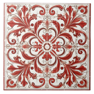 Vintage Italian Mediterranean Pattern Ceramic Tile