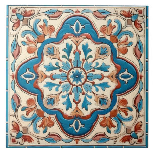 Vintage Italian Mediterranean Pattern Ceramic Tile