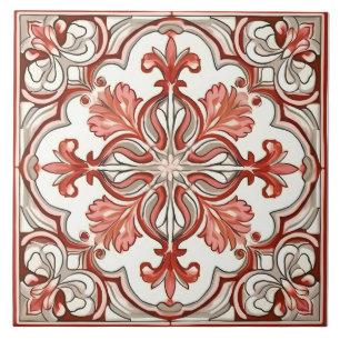Vintage Italian Mediterranean Pattern Ceramic Tile
