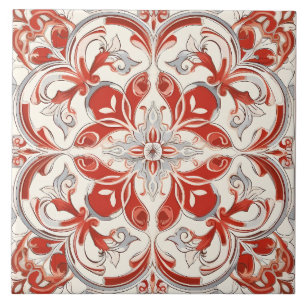 Vintage Italian Mediterranean Pattern Ceramic Tile