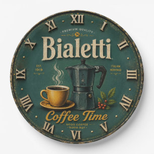 Vintage Italian Moka Pot Coffee Kitchen Espresso Paper Plates