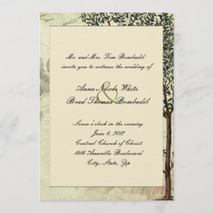Vintage Italian Myrtle Tree Wedding Invitation