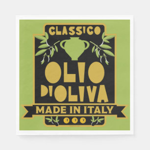 Vintage Italian Olive Oil Apron Napkins