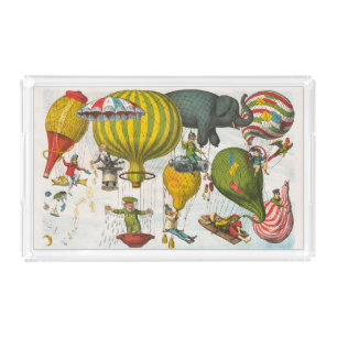 Vintage Italian Political Balloon Cartoon Acrylic Tray