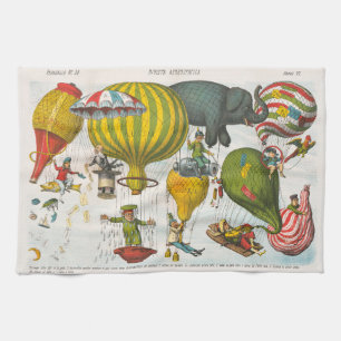 Vintage Italian Political Balloon Cartoon Kitchen Towel