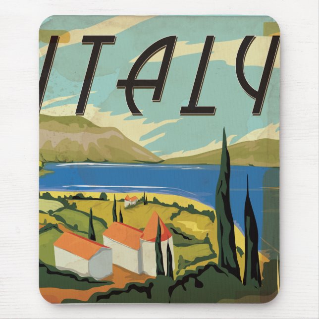 Vintage Italian Poster Mouse Pad (Front)