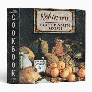 Vintage Italian Recipe Cookbook 3 Ring Binder