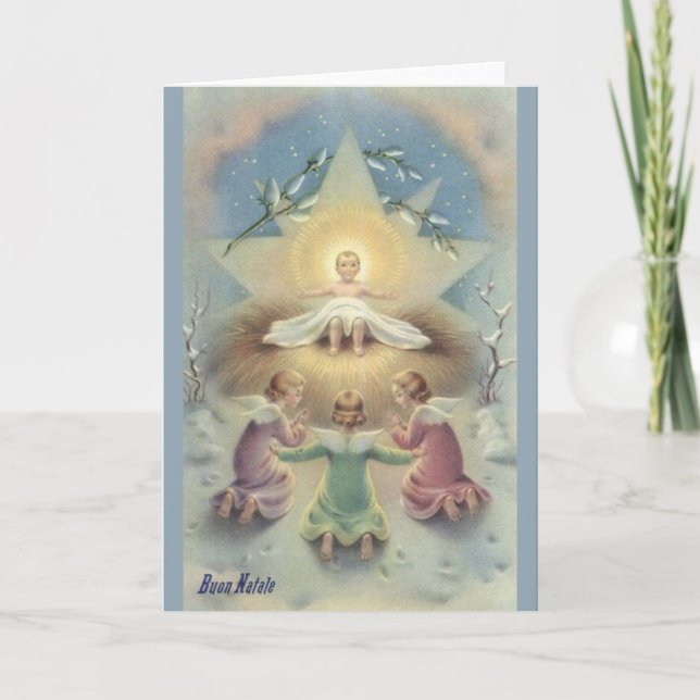 Vintage Italian Religious Christmas Card (Front)