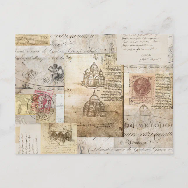 Rustic Rome Postcard Vintage Italian Rome Cathedral Postcard | Zazzle