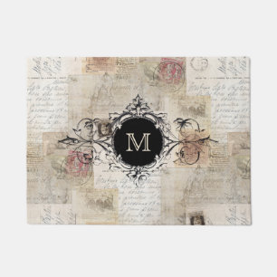 Vintage Italian Rome Leaf Monogram Mat