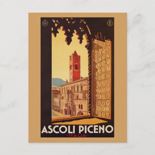 Vintage Italian travel ad Ascoli Piceno Postcard