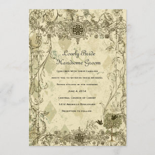 Vintage Italian Verdigris Wedding Invitation