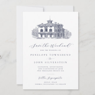 Vintage Italian Villa Destination Weekend Wedding Save The Date