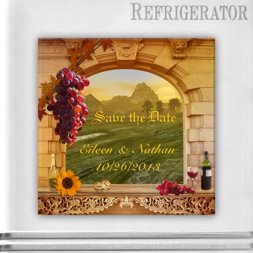 Vintage Italian Vineyard Fall Save the Date Magnet