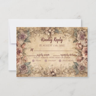 Vintage Italian Wedding RSVP Card
