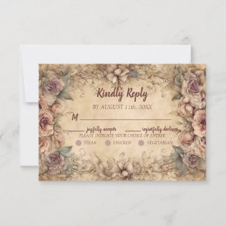 Vintage Italian Wedding RSVP Card
