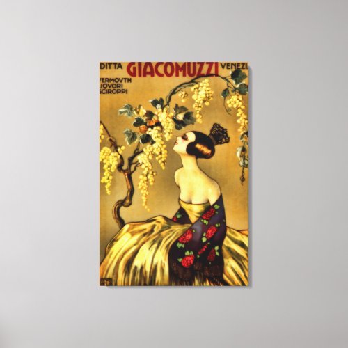 Vintage Italian Wine Vermouth Advertisement Canvas Print