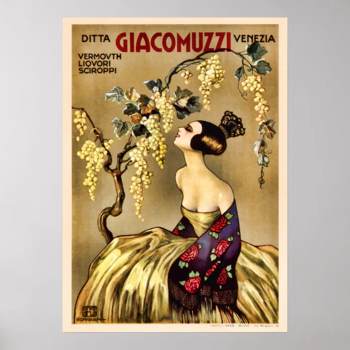 Anisetta Evangelisti Vintage Italian Liquor Poster Giclee Canvas Print 20x28 