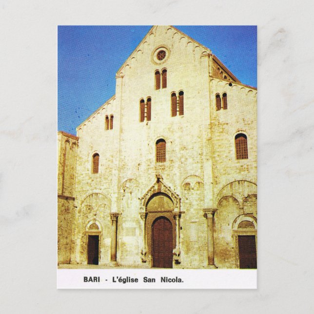Vintage Italy, Bari, St Nicholas Church Postcard (Front)