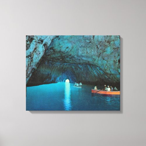 Vintage Italy  Capri Blue Grotto Canvas Print