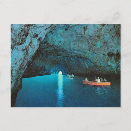 Vintage Italy  Capri Blue Grotto Postcard