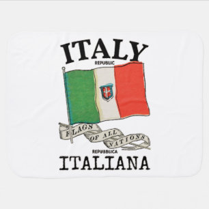 Vintage Italy Country Flag Baby Blanket