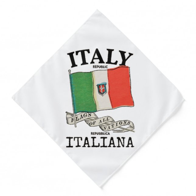 Vintage Italy Country Flag Bandana (Front)