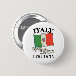 Vintage Italy Country Flag Button