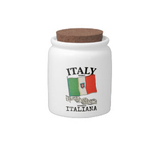 Vintage Italy Country Flag Candy Jar
