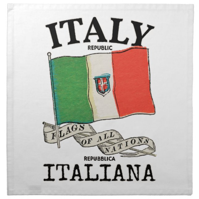Vintage Italy Country Flag Cloth Napkin (Front)