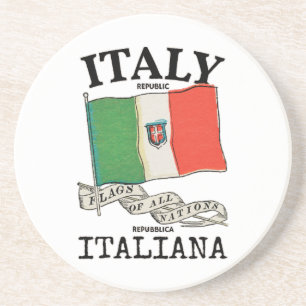Vintage Italy Country Flag Coaster