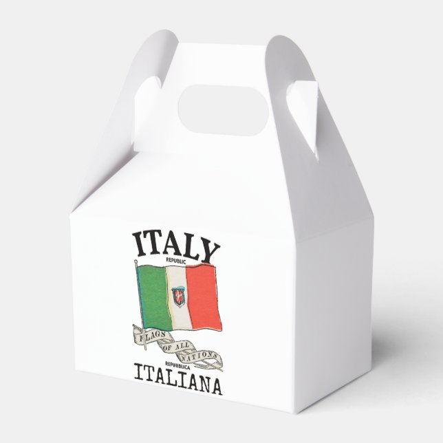 Vintage Italy Country Flag Favor Boxes (Front Side)