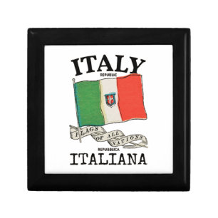Vintage Italy Country Flag Gift Box