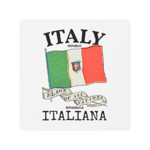 Vintage Italy Country Flag Metal Print