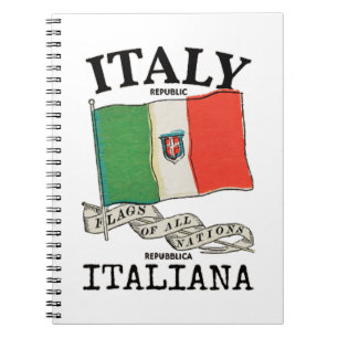 Vintage Italy Country Flag Notebook