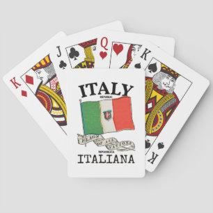 Vintage Italy Country Flag Poker Cards