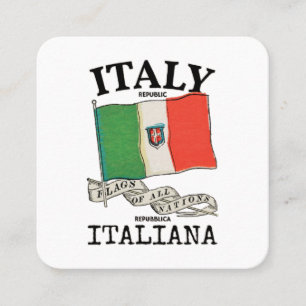 Vintage Italy Country Flag Square Business Card