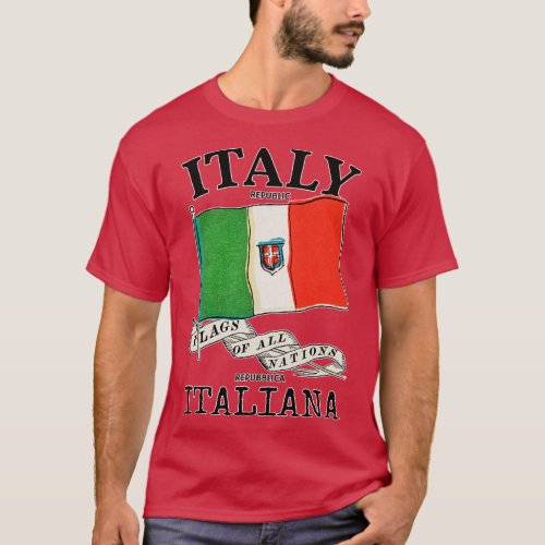 Vintage Italy Country Flag T_Shirt