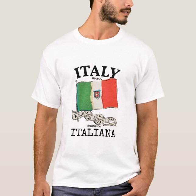 Vintage Italy Country Flag T-Shirt (Front)